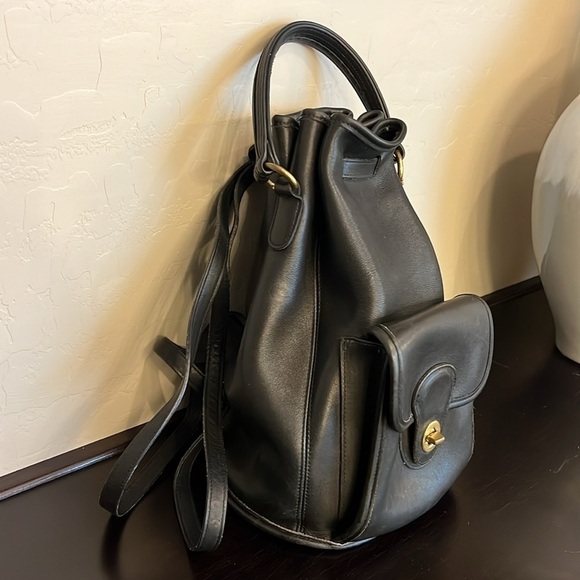 Coach 9992 Handle Backpack true vintage, black leather, gold tone hardware,13x11 main image 16